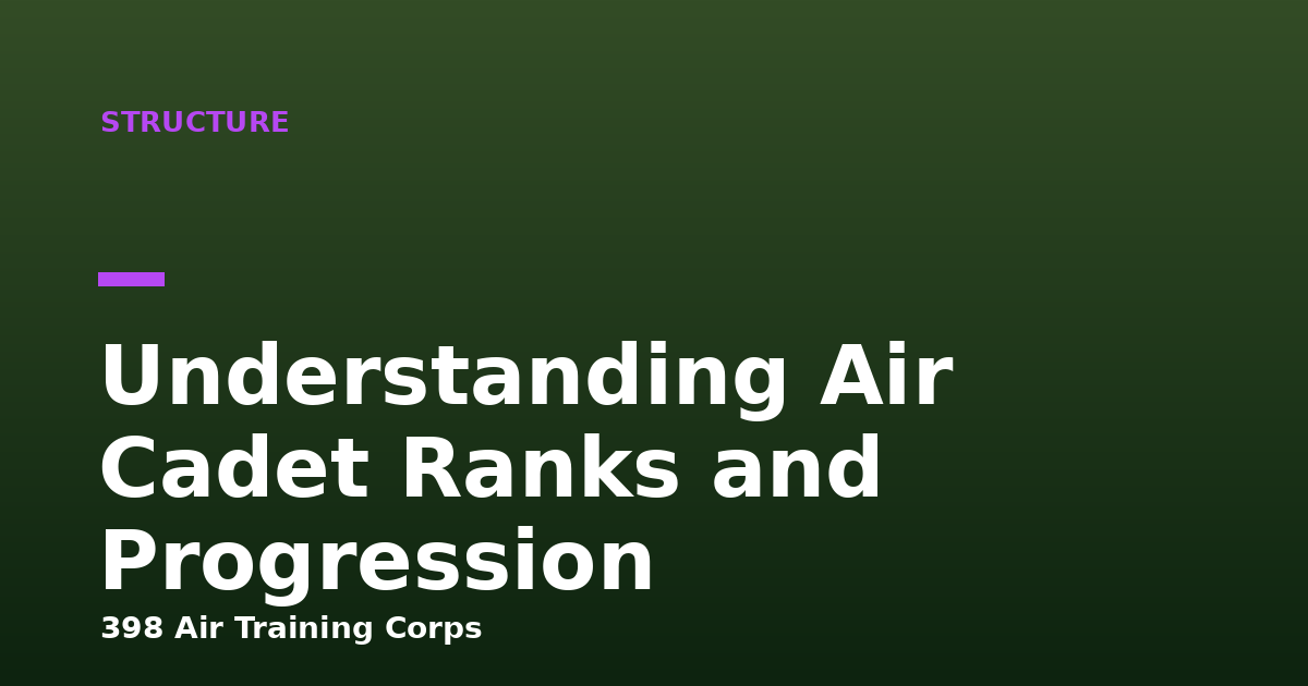 Understanding Air Cadet Ranks and Progression